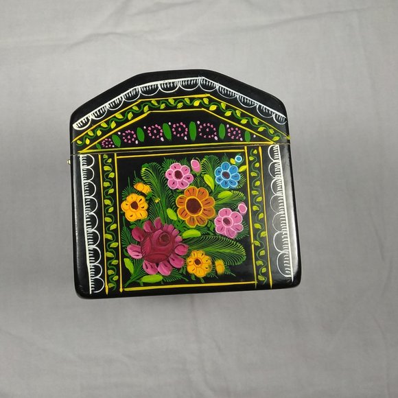 MEXICAN WOOD JEWELRY BOX  HANDPAINTED "NWOT" - Picture 7 of 15